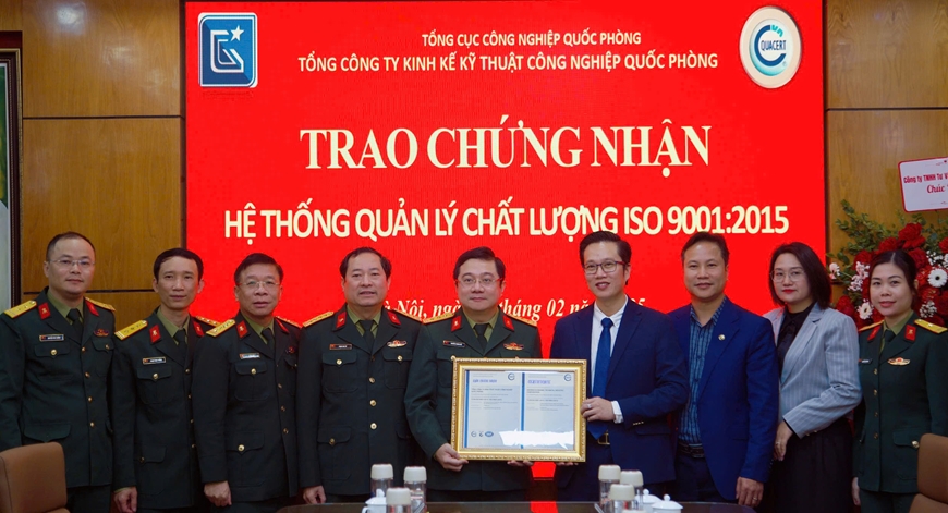 Tổng công ty GAET đón nhận Chứng chỉ hệ thống quản lý chất lượng ISO 9001:2015